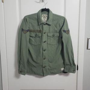 ARITZIA TNA Army Green Military Shirt Blouse Shacket Jacket